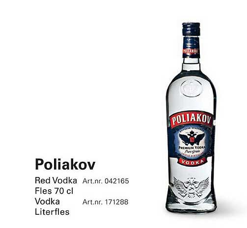 Poliakov Red Vodka Fles 70 cl