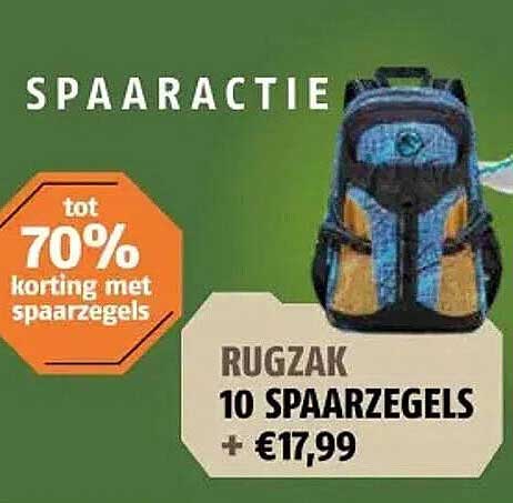 RUGZAK 10 SPAARZEGELS + €17,99