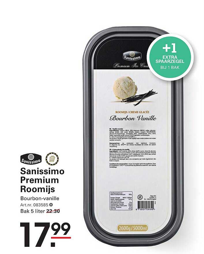 Sanissimo Premium Roomijs Bourbon-vanille