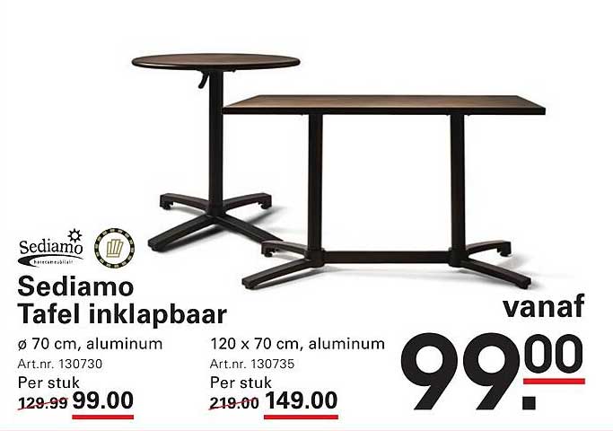 Sediamo Tafel inklapbaar