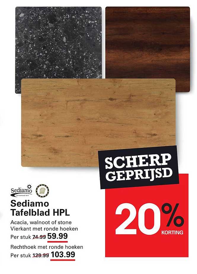 Sediamo Tafelblad HPL