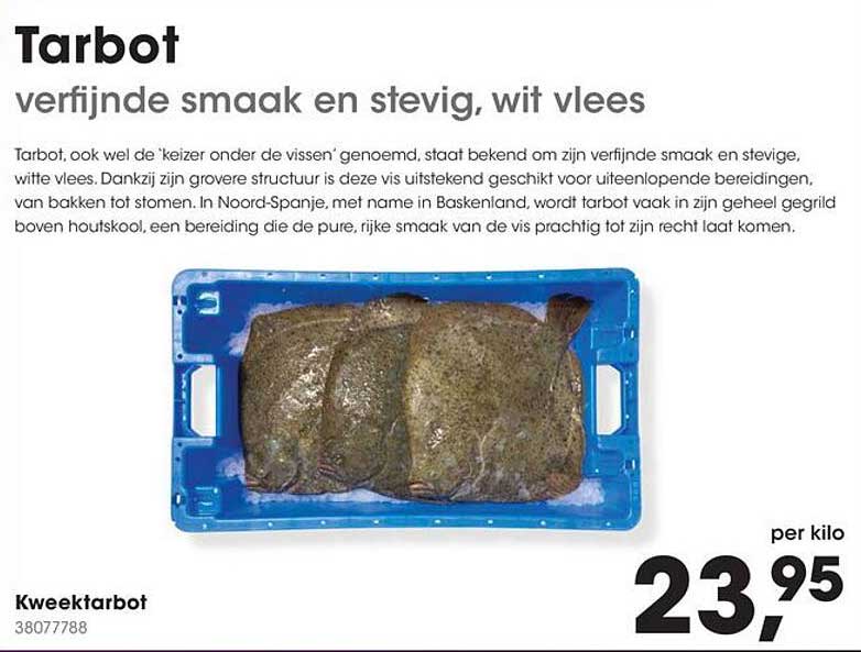 Tarbot verfijnde smaak en stevig, wit vlees