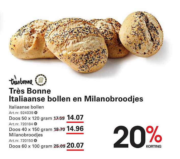 Trè Bonne Italiaanse bollen en Milanobroodjes
