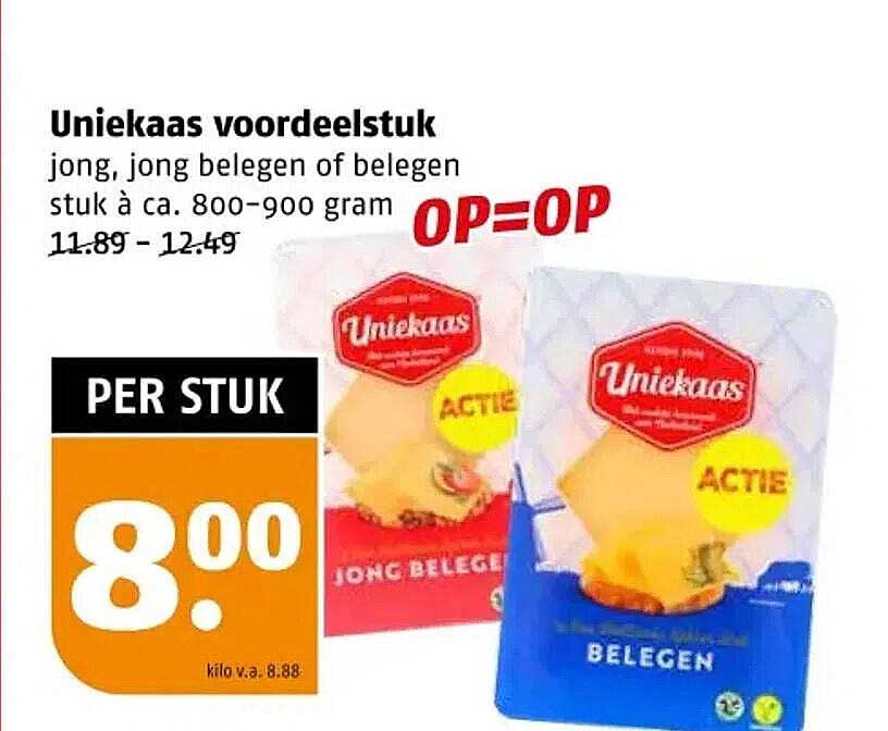 Uniekaas voordeelstuk jong, jong belegen of belegen