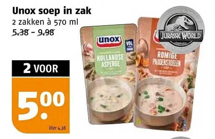 Unox soep in zak