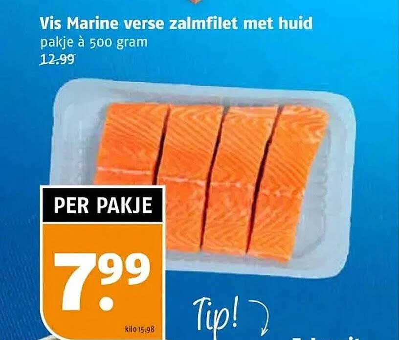 Vis Marine verse zalmfilet met huid