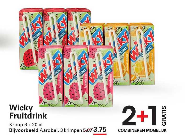 Wicky Fruitdrink Krimp 6 x 20 cl