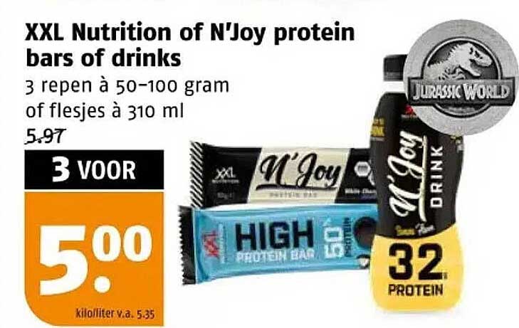 XXL Nutrition of N'Joy protein bars of drinks