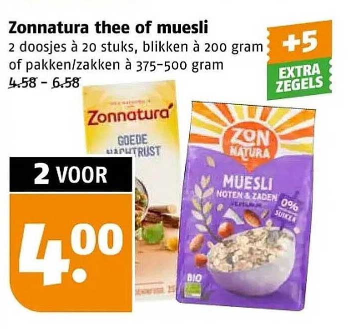 Zonnatura thee of muesli