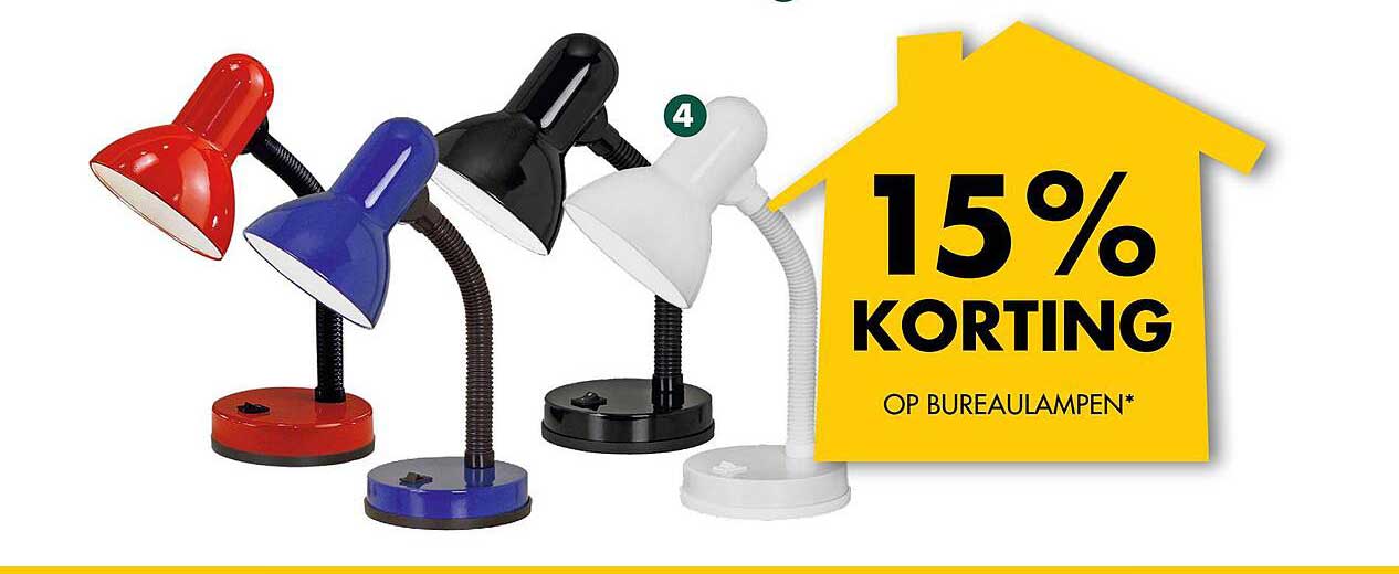 15% KORTING OP BUREAULAMPEN*