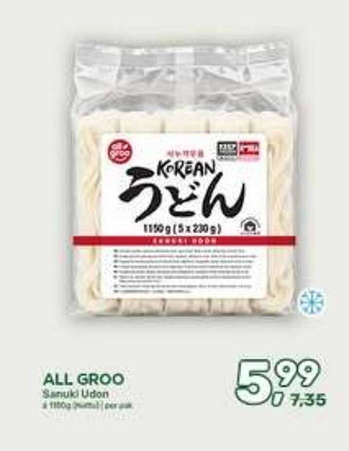 ALL GROO Sanuki Udon 4 x 500 g (900g) per stuk