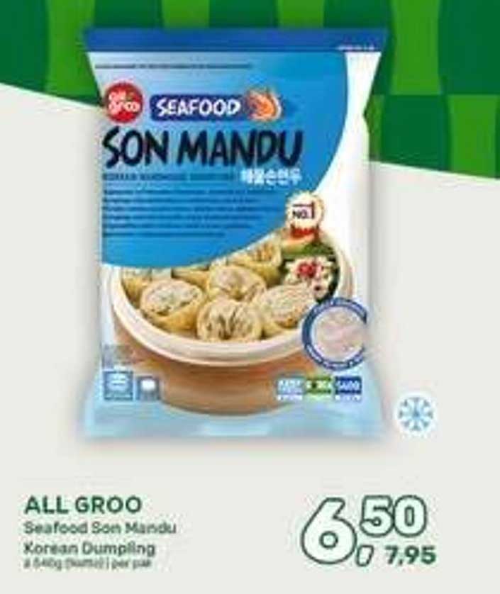 ALL GROO Seafood Son Mandu Korean Dumpling 2.4kg (20 stuks per zak)