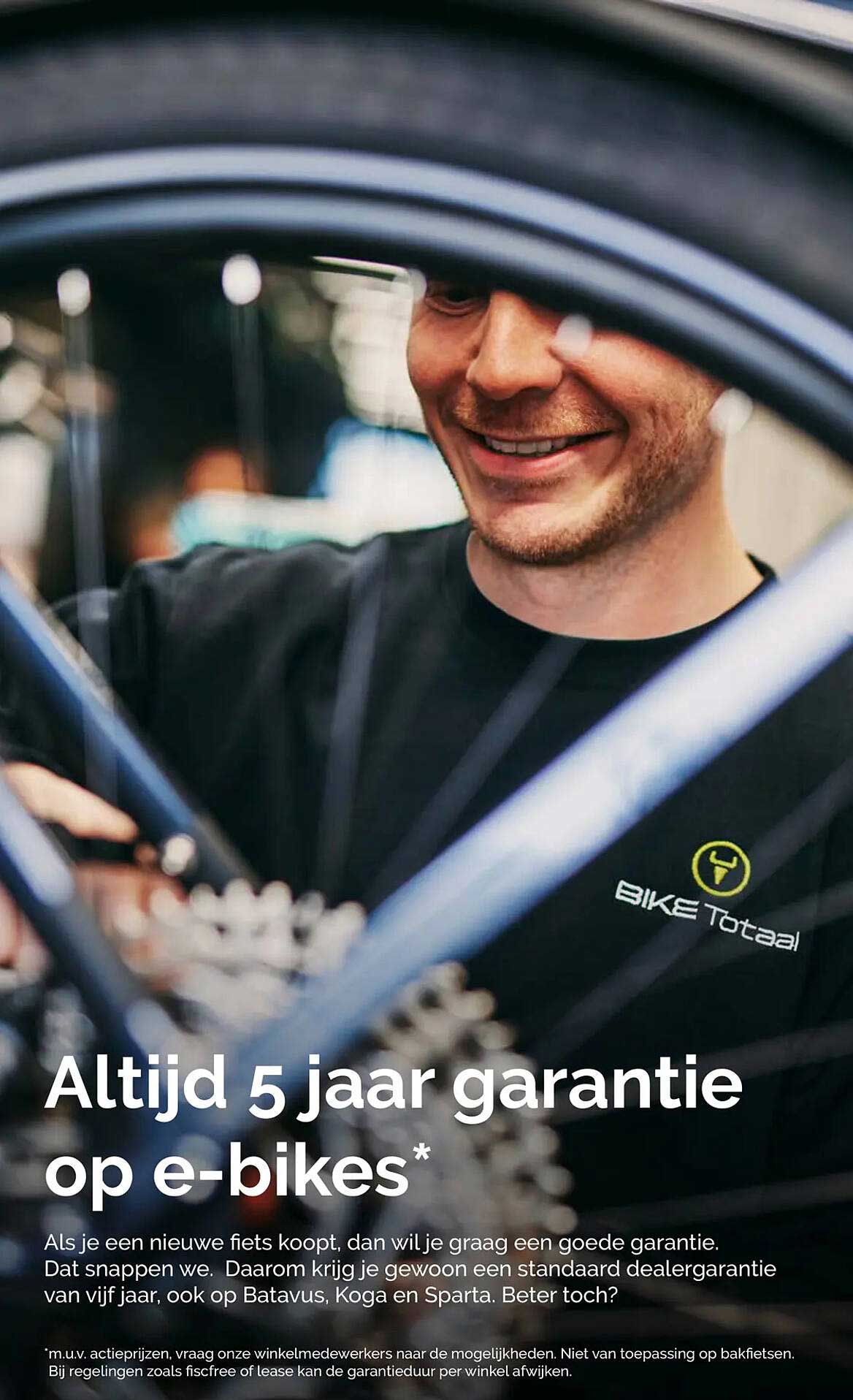 Altijd 5 jaar garantie op e-bikes*