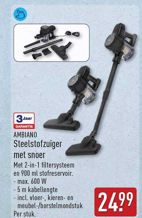 AMBIANO Steelstofzuiger met snoer