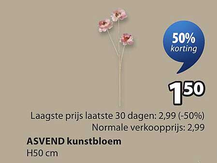 ASVEND kunstbloem H50 cm 50% korting