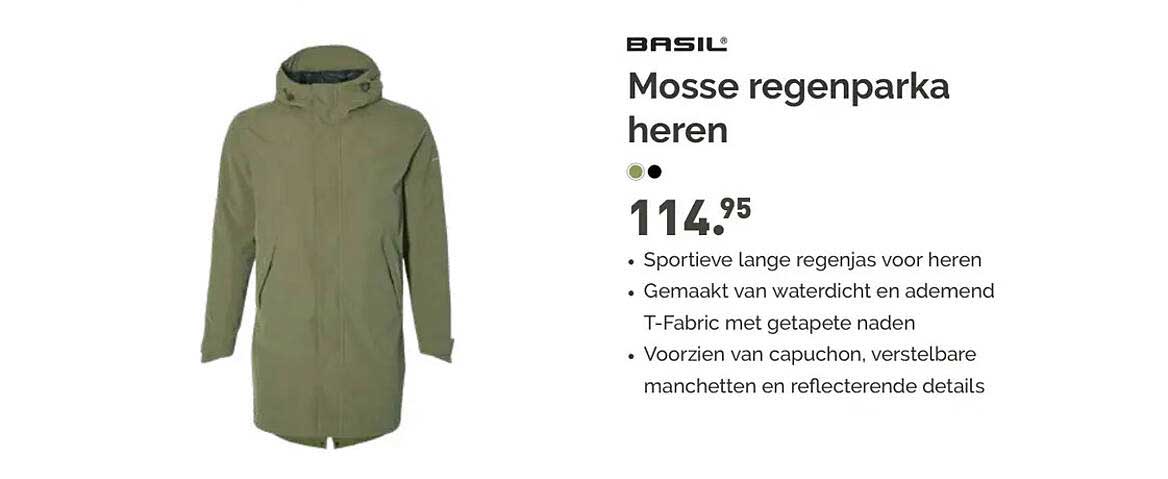 BASIL Mosse regenparka heren