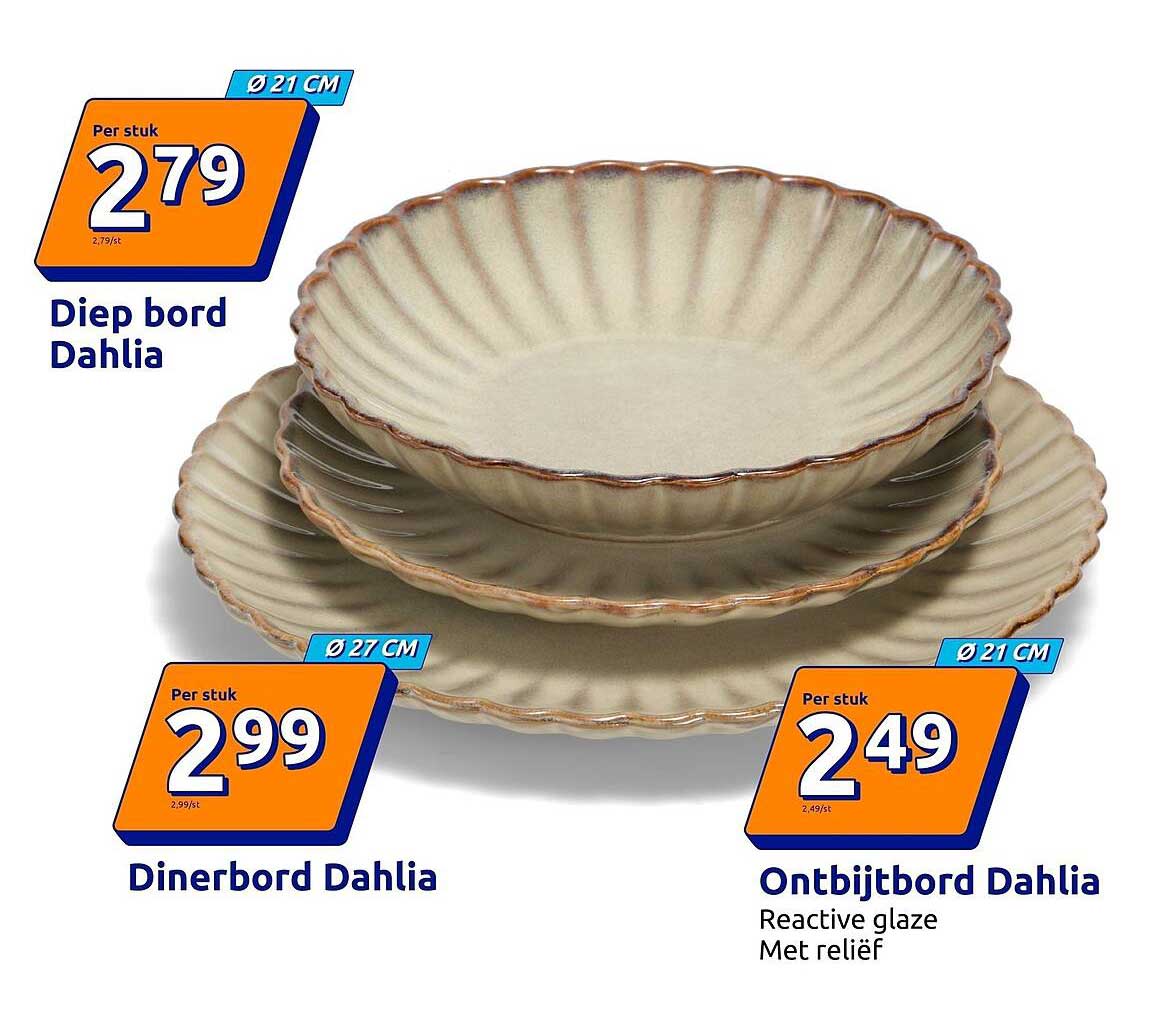 Diep bord Dahlia