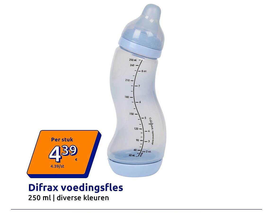 Difrax voedingsfles 250 ml | diverse kleuren