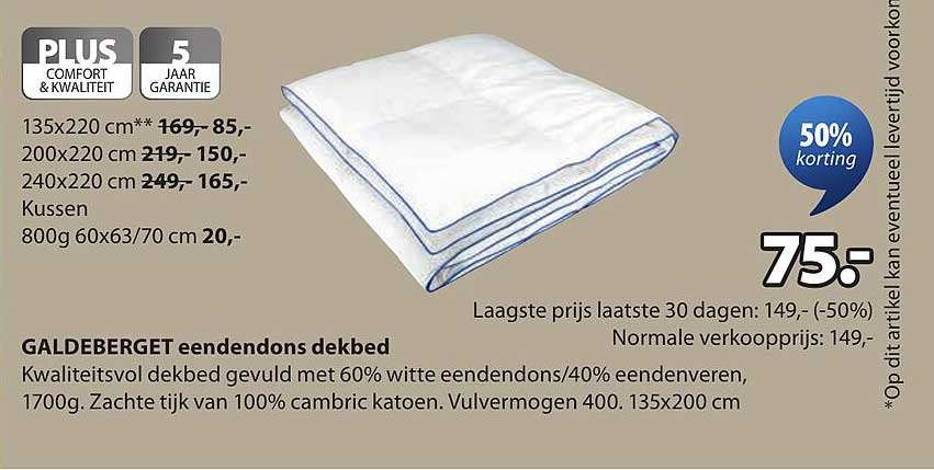 GALDEBERGET eendendons dekbed