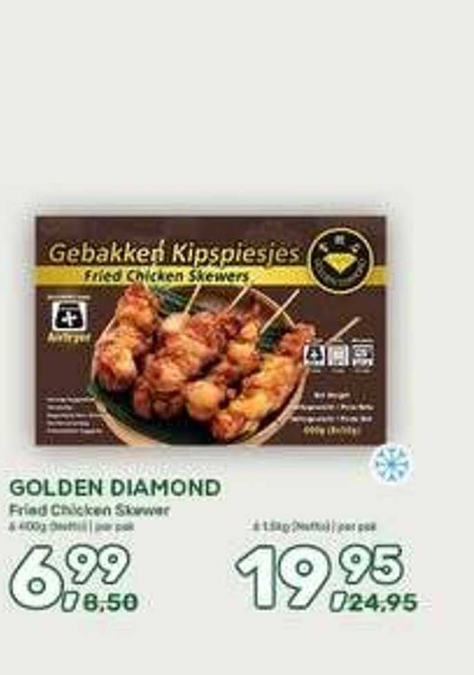 GOLDEN DIAMOND Fried Chicken Skewer 4 x 400g/stuk | per pak