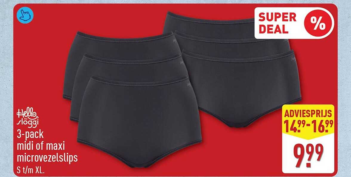 Hello by sloggi 3-pack midi of maxi microvezelslips S t/m XL