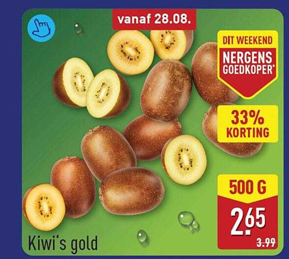 Kiwi's gold 33% korting