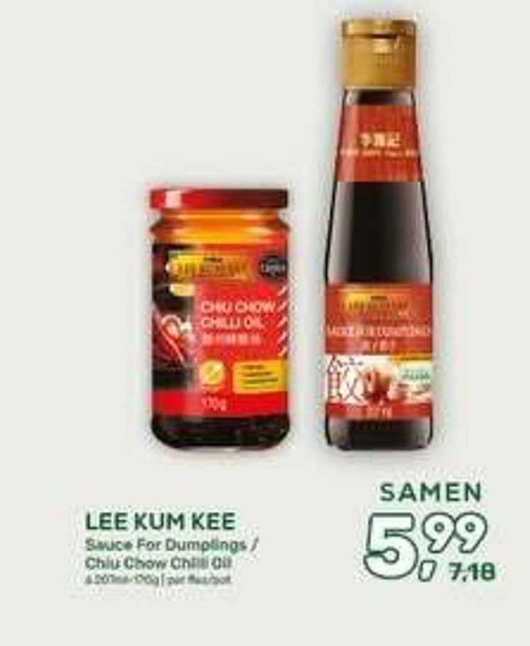 LEE KUM KEE Sauce For Dumplings / Chilli Chovr Chilli Oil 4.520ml + 205g per fles of pot samen