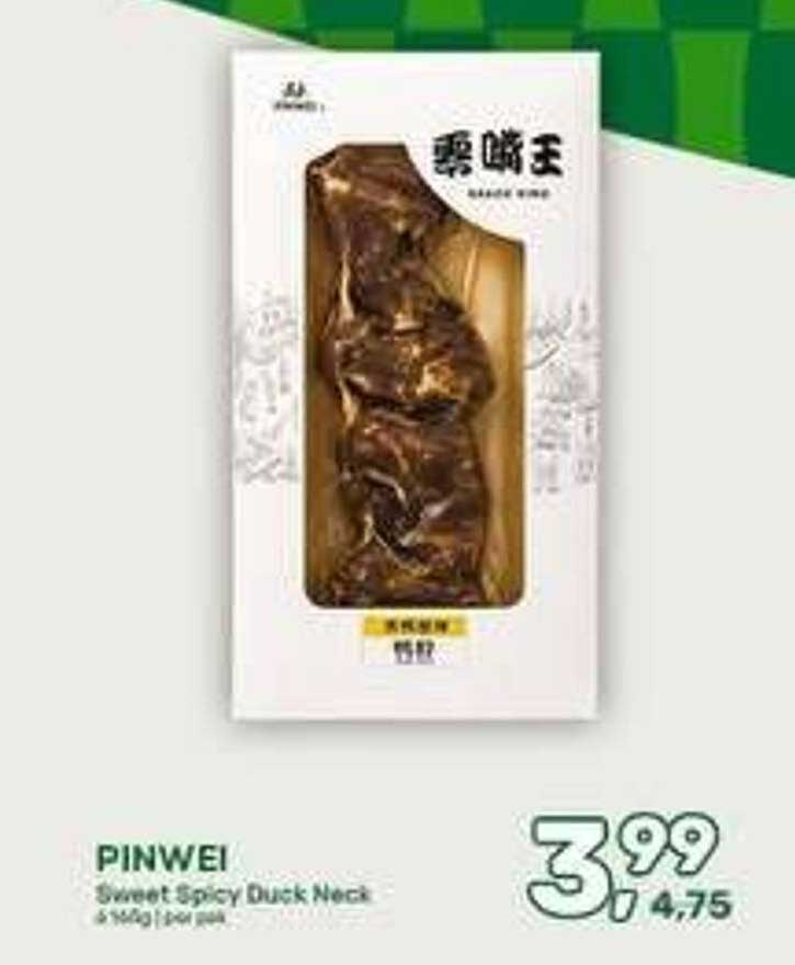 PINWEI Sweet Spicy Duck Neck 3 x 100 g / 4 stuks