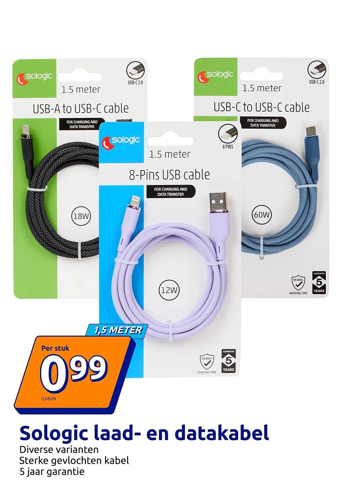 Sologic laad- en datakabel