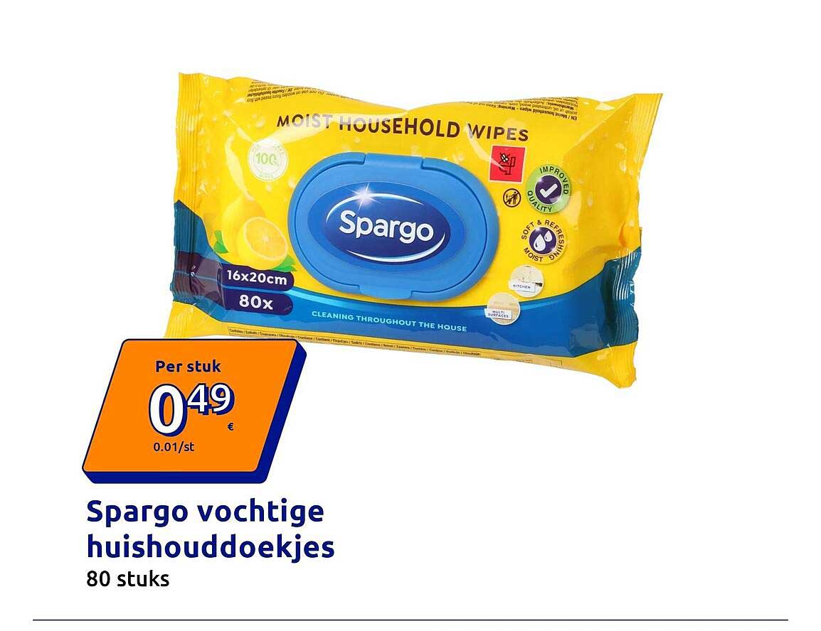 Spargo vochtige huishouddoekjes 80 stuks