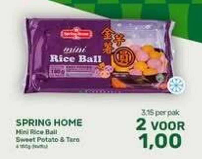 SPRING HOME Mini Rice Ball Sweet Potato & Taro 4 stuks per pak 3+5 per pak 2 VOOR 1,00