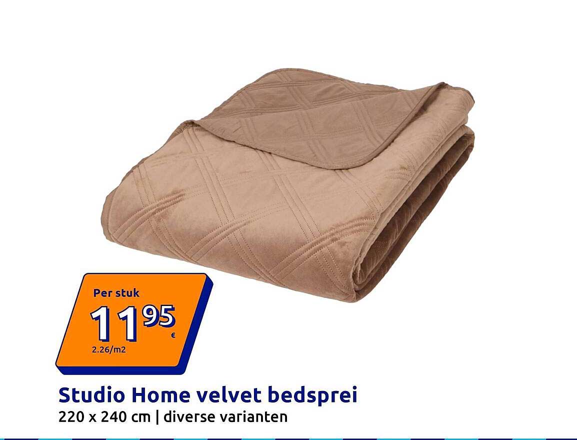 Studio Home velvet bedsprei 220 x 240 cm | diverse varianten