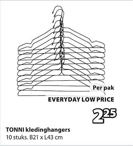 TONNI kledinghangers
