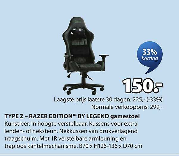 TYPE Z – RAZER EDITION™ BY LEGEND gamestoel