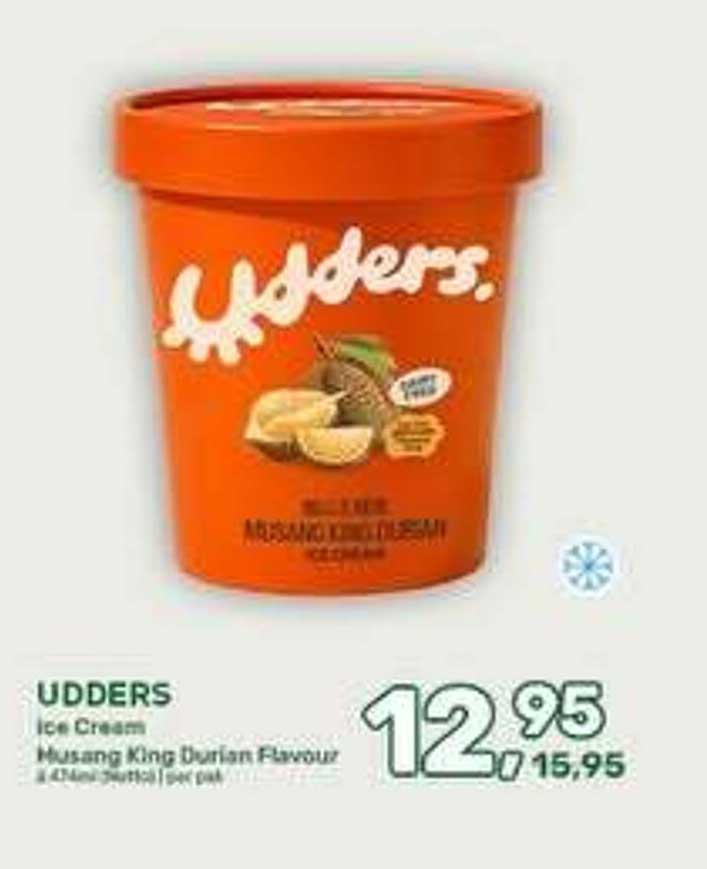 UDDERS Ice Cream Musang King Durian Flavour 4.5L, per stuk