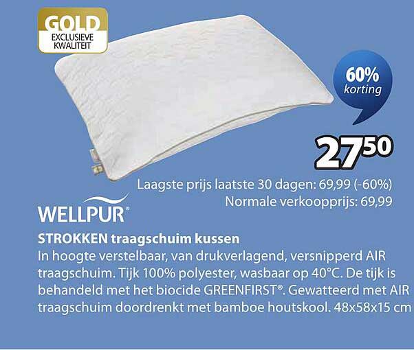 WELLPUR STROKKEN traagschuim kussen