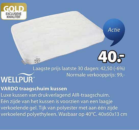 WELLPUR Vardo traagschuim kussen