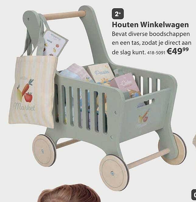 2+ Houten Winkelwagen