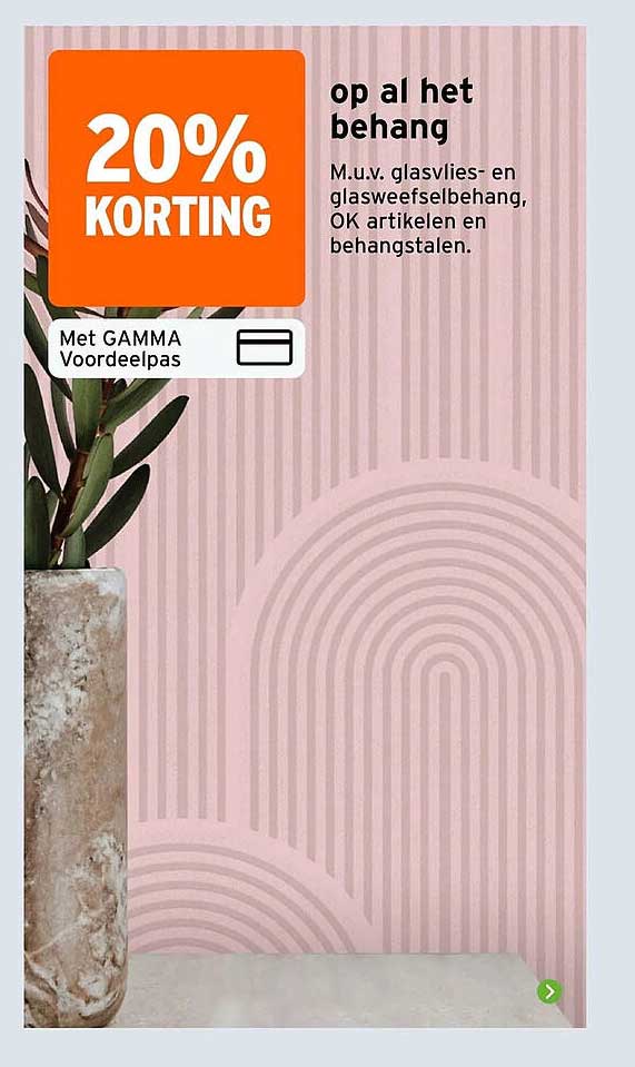 20% KORTING op al het behang
