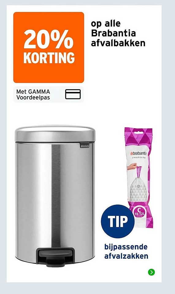 20% KORTING op alle Brabantia afvalbakken