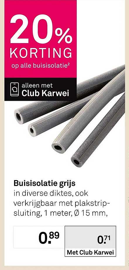 20% KORTING op alle buisisolatie