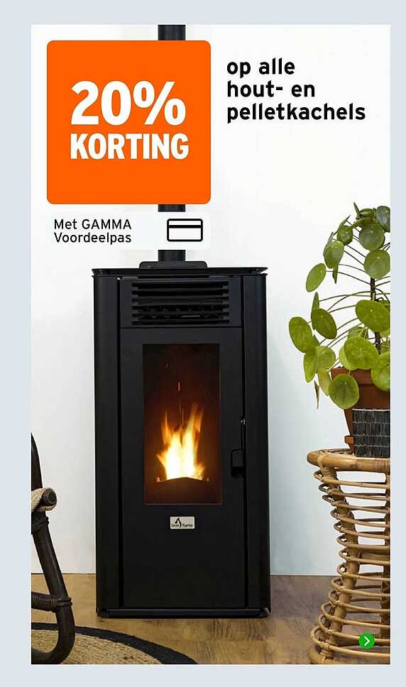 20% KORTING op alle hout- en pelletkachels