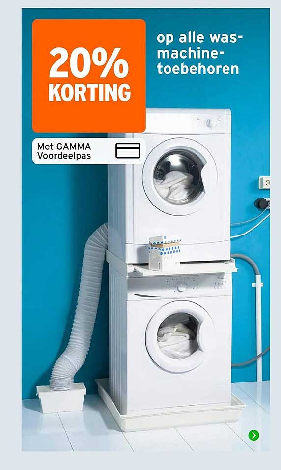 20% korting op alle was-machine-toebehoren