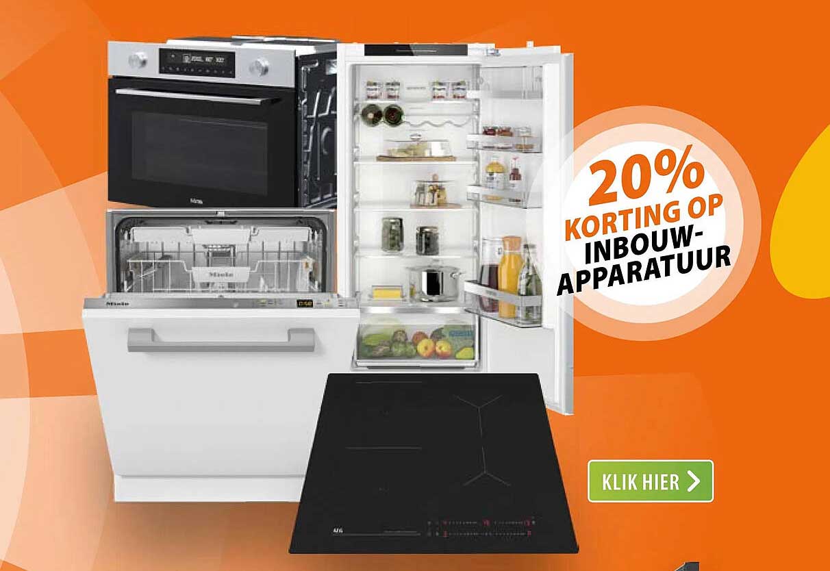 20% KORTING OP INBOUW-APPARATUUR