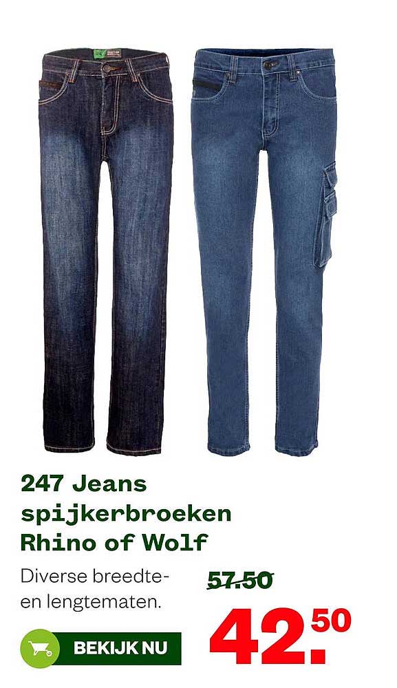 247 Jeans spijkerbroeken Rhino of Wolf