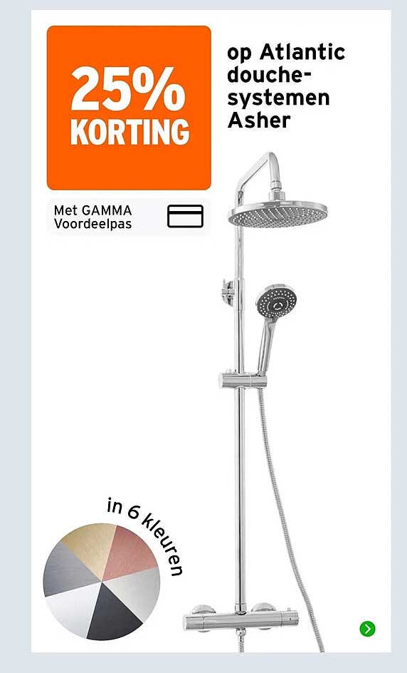 25% KORTING op Atlantic douche-systemen Asher