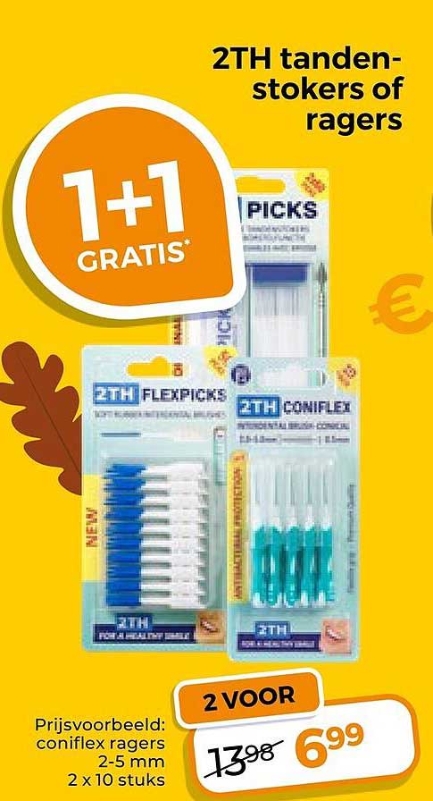 2TH tandenstokers of ragers 1+1 GRATIS*