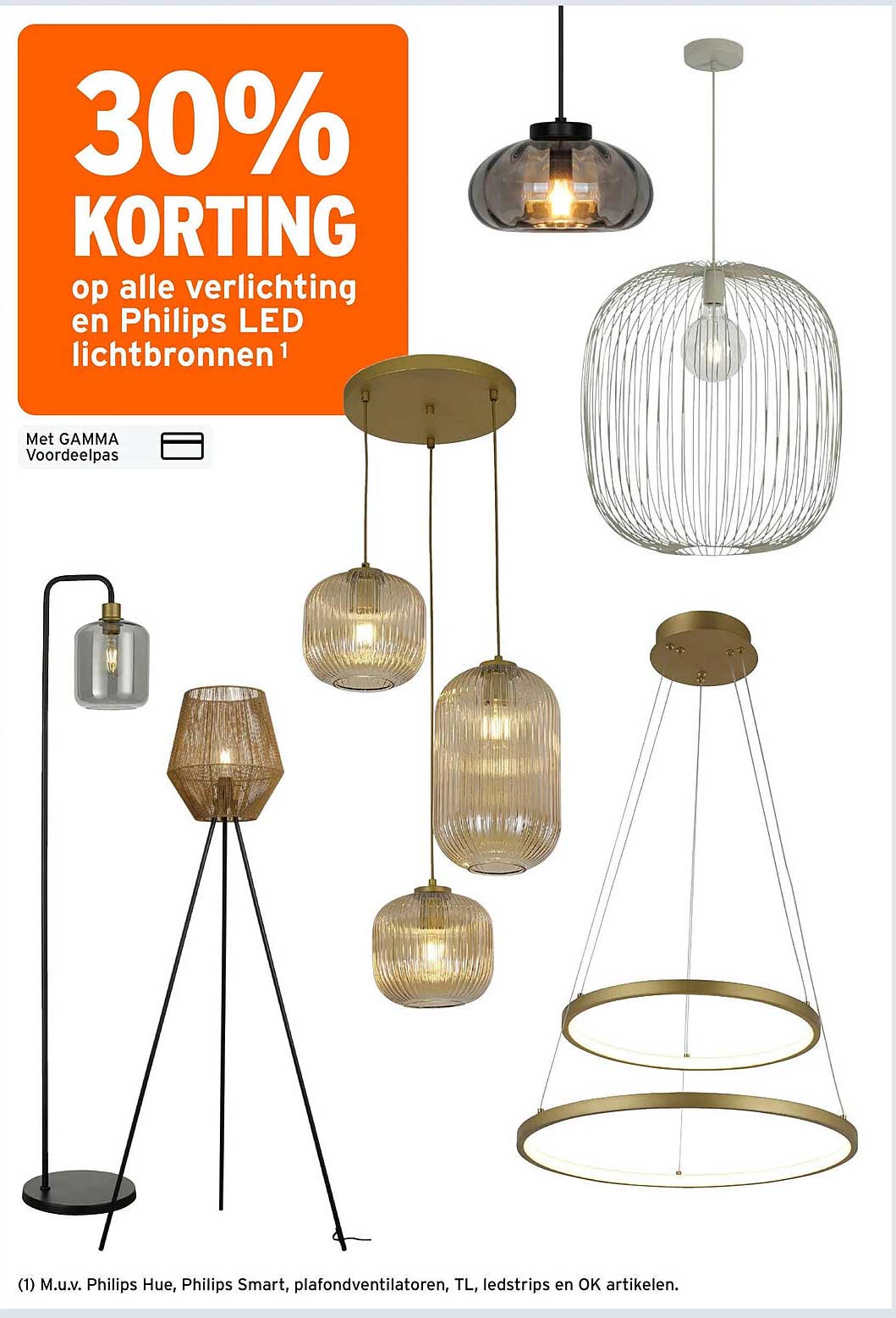 30% KORTING op alle verlichting en Philips LED lichtbronnen¹