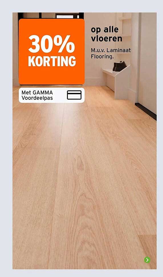 30% KORTING op alle vloeren M.u.v. Laminaat Flooring.