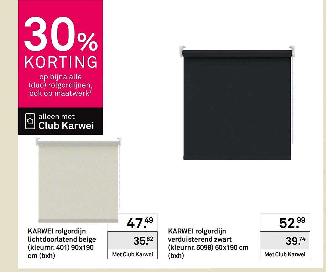 30% KORTING op bijna alle (duo) rolgordijnen, óók op maatwerk²